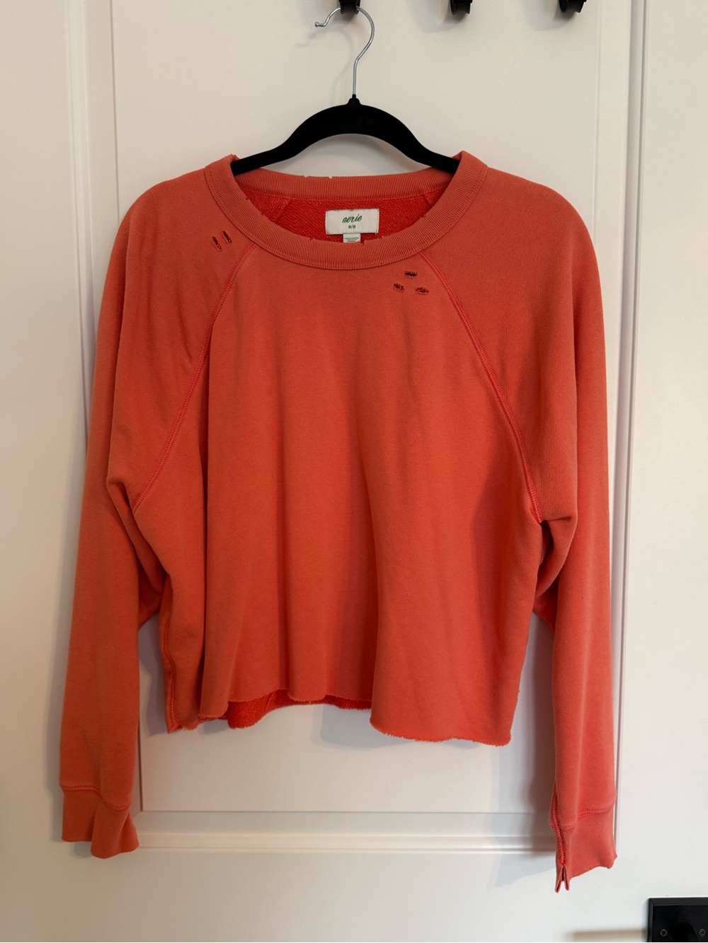 Aerie orange cropped crewneck sweatshirt